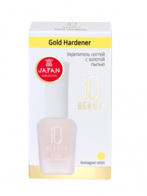 IQ Beauty (Ай Кью Бьюти) Укрепитель ногтей с золотой пылью  (Gold Hardener), 12,5 мл.