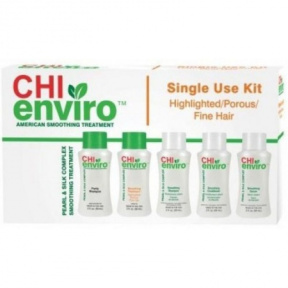 Chi (Чи) Набор Разглаживающий Инвайро мини для осветленных, пористых волос (Enviro), 5 средств