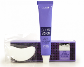Ollin (Олин) Крем-краска для бровей и ресниц + салфетки (Vision), 20 мл. + 15 пар/уп 