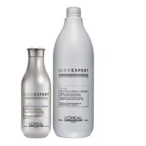 Loreal (Лореаль) Смываемый уход для блеска седых и обесцвеченных волос Silver (Сильвер), 200/1000 мл.