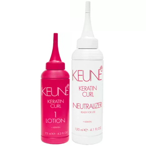 Keune (Кене) Набор Лосьон 1 + Нейтрализатор "Кератиновый Локон" (Keratin Curl Lotion 1 + Neutralizer), 75+125 мл.