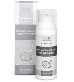 Woman's Bliss (Вуманз Блисс) Крем-маска для лица регенерирующая с экстрактом улитки и 3D гиалуроновой кислотой MezoСure, 50 мл.