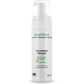 Woman's Bliss (Вуманз Блисс) Очищающий мусс для чувствительной и склонной к куперозу кожи c EGF и Couperine (ReviTime), 180 мл.