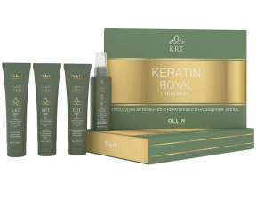 Ollin (Олин) Набор шампунь + бальзам + сыворотка + блеск (Keratine Royal Treatment), 4х100 мл.