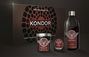 Kondor (Кондор) Набор (Шампунь "Деготь" + Гель для бритья + мыло "Кофе" ) 300+250мл.+130гр.