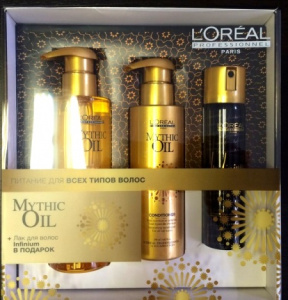 Loreal (Лореаль) Подарочный Набор Митик Ойл (Mythic Oil), 250мл+190 мл+75 мл.