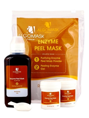 Algomask (Альгомаск) Очищающий энзимный пилинг-маска, набор (Enzyme Peel Mask), порошок 60г + гель для разведения 240 мл