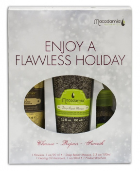 Macadamia Natural Oil (Макадамия) Набор Праздничный Уход маска+уход+крем-мусс (Enjoy a flawless holiday), 100+30+90 мл