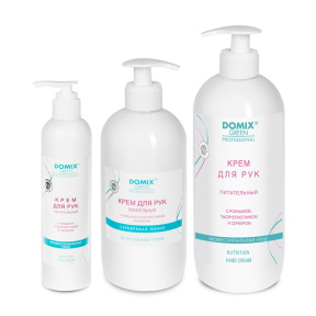Domix Green (Домикс Грин) Крем для рук питательный с ромашкой, тысячелистником и коллоидным серебром (Hand cream nutrition), 250/500/1000 мл.