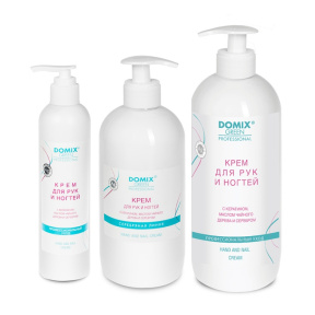 Domix Green (Домикс Грин) Крем для рук и ногтей с кератином, маслом чайного дерева и коллоидным серебром (Hand and Nail Gream), 250/500/1000 мл. 