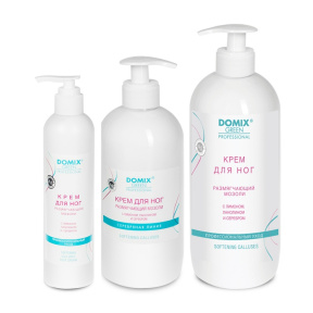 Domix Green (Домикс Грин) Крем для ног размягчающий мозоли с лимоном, ланолином и коллоидным серебром (Foot Cream Softening Calluses), 250/500/1000 мл.