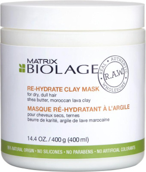 Matrix (Матрикс) Детокс-маска увлажняющая с маслом ши и марокканской вулканической глиной (R.A.W. Re-Hydrate), 400 мл