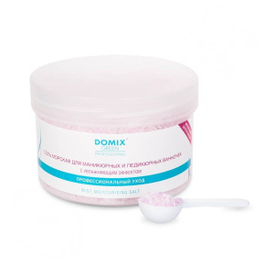 Domix Green (Домикс Грин) Соль морская размягчающая для маникюрных и педикюрных ванночек (Mint Moisturising Salt), 500 мл. 