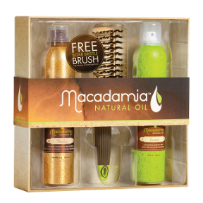 Macadamia Natural Oil (Макадамия) Набор для укладки крем-мусс+лак+щетка (Flawless Finish), 250+300 мл