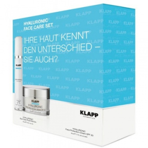 Klapp (Клапп) Набор для лица Гиалуроник: Крем "Гиалуроник SPF 30" + Гель для век "Гиалуроник Ролл-Он" (Hyaluronic Face Care Set), 50+10 мл.